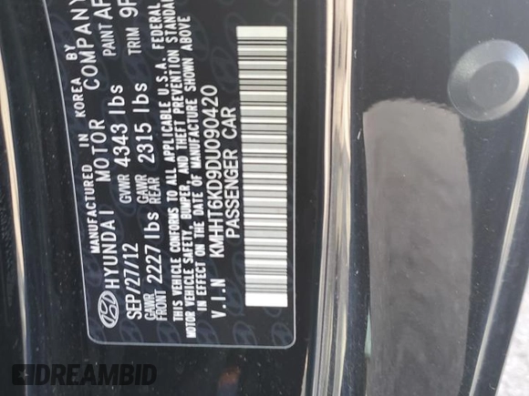 2013 Hyundai Genesis Coupe R-Spec z VIN KMHHT6KD9DU090420, wystawiony jako Copart lot #84694244 z przebiegiem 89 639 mil mil oraz Szkoda całkowita • Salvage title. Historia ofert i sprzedaży dostępna na DreamBid. Obrazek 12.