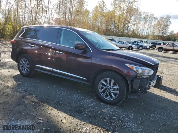 2013 Infiniti JX35 with VIN 5N1AL0MM8DC342675, listed as a Copart auction lot 75515044 with 124,913 mi miles and Salvage Title. Bid and sale history available at carsss.com. Image 4.