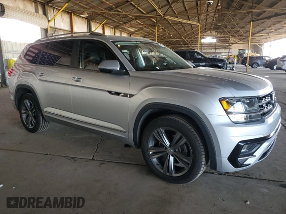 2019 Volkswagen Atlas SEL R-Line with VIN 1V2RR2CA3KC552024, listed as a Copart auction lot 55373015 with 110,655 mi miles and Salvage title. Bid and sale history available at DreamBid. Image 4.