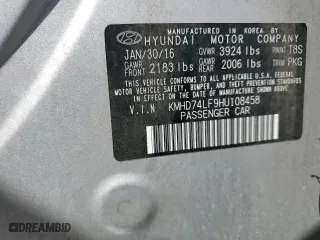 2017 Hyundai Elantra SE with VIN KMHD74LF9HU108458, listed as a Copart auction lot 52953525 with 111,985 mi miles and Salvage Title. Bid and sale history available at carsss.com. Image 12.