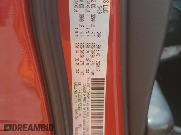 2019 Dodge Durango GT z VIN 1C4RDJDG9KC755836, wystawiony jako Copart lot #59621215 z przebiegiem 130 319 mil mil oraz Szkoda całkowita • Salvage title. Historia ofert i sprzedaży dostępna na DreamBid. Obrazek 14.