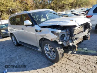 2020 Infiniti QX80 LUXE with VIN JN8AZ2NE0L9255374, listed as a Copart auction lot 79107194 with Not Provided miles and Salvage Title. Bid and sale history available at carsss.com. Image 4.