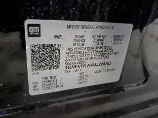 2021 Chevrolet Traverse LS with VIN 1GNEVFKW4MJ224763, listed as a Copart auction lot 47583845 with 53,590 mi miles and Salvage Title. Bid and sale history available at carsss.com. Image 13.