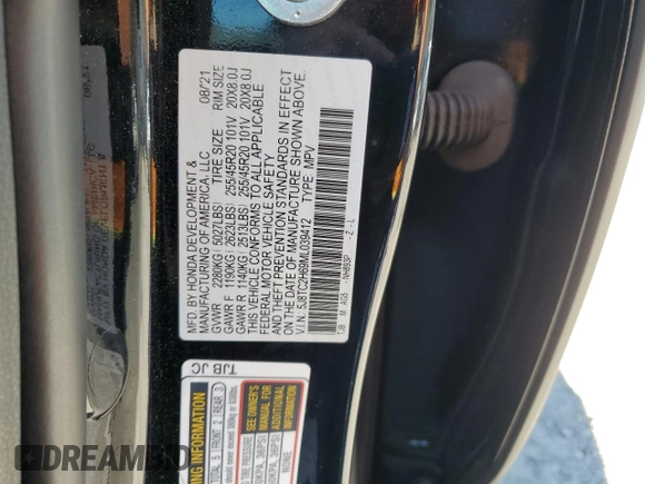 2021 Acura RDX w/A-Spec Package with VIN 5J8TC2H69ML039412, listed as a Copart auction lot 60715524 with Not Provided miles and Salvage Title. Bid and sale history available at carsss.com. Image 15.