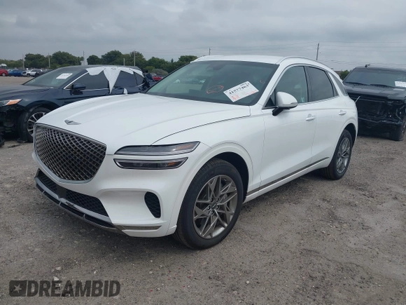 2025 Genesis GV70 2.5T with VIN 5NMMADTB1SH024717, listed as a IAAI auction lot 41577463 with 7,527 mi miles and . Bid and sale history available at DreamBid. Image 2.