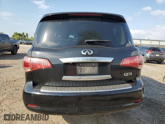 2012 Infiniti QX56 8-passenger with VIN JN8AZ2ND0C9715849, listed as a Copart auction lot 76386714 with 215,768 mi miles and Salvage Title. Bid and sale history available at carsss.com. Image 6.