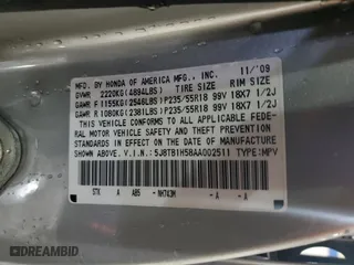2010 Acura RDX Tech Pkg with VIN 5J8TB1H58AA002511, listed as a Copart auction lot 44994355 with 136,912 mi miles and Clean Title. Bid and sale history available at carsss.com. Image 13.
