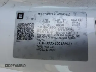2018 Chevrolet Camaro 1LT with VIN 1G1FB3DX6J0185937, listed as a Copart auction lot 43420833 with 92,410 mi miles. Bid and sale history available at carsss.com. Image 13.