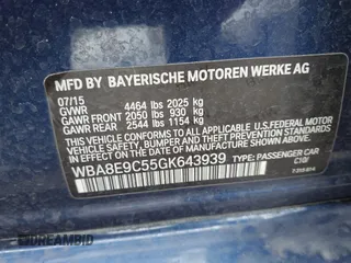 2016 BMW 3 Series 328i with VIN WBA8E9C55GK643939, listed as a IAAI auction lot 41721554 with 103,822 mi miles and . Bid and sale history available at DreamBid. Image 9.