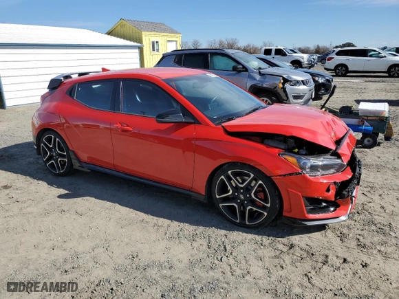 2020 Hyundai Veloster N with VIN KMHT36AH8LU006018, listed as a Copart auction lot 44410555 with 44,581 mi miles and Salvage Title. Bid and sale history available at carsss.com. Image 4.