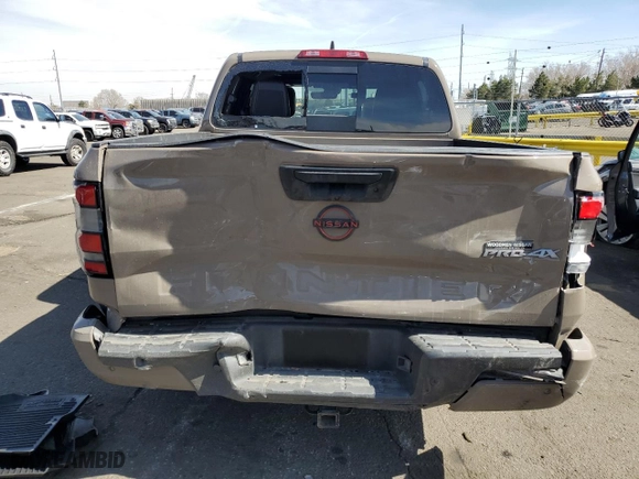 2023 Nissan Frontier PRO-4X with VIN 1N6ED1EK2PN634253, listed as a Copart auction lot 48523695 with 28,138 mi miles and Salvage Title. Bid and sale history available at carsss.com. Image 6.