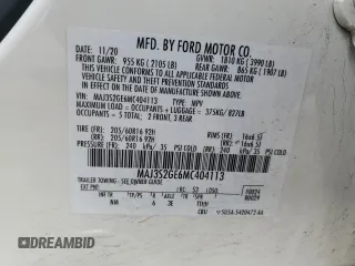 2021 Ford EcoSport SE with VIN MAJ3S2GE6MC404113, listed as a Copart auction lot 46473205 with 66,629 mi miles and Salvage Title. Bid and sale history available at carsss.com. Image 15.