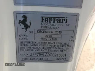 2016 Ferrari 488 z VIN ZFF79ALA0G0215601, wystawiony jako Copart lot #66909144 z przebiegiem 6203 mil mil oraz Szkody całkowita. Historia ofert i sprzedaży dostępna na DreamBid. Obrazek 12.
