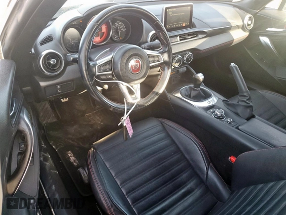 2017 FIAT 124 Spider Lusso with VIN JC1NFAEK8H0109738, listed as a Copart auction lot 61368405 with 63,624 mi miles and Salvage title. Bid and sale history available at DreamBid. Image 8.