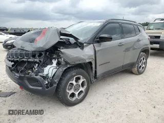 2022 Jeep Compass Trailhawk with VIN 3C4NJDDBXNT231276, listed as a Copart auction lot 55290785 with 20,814 mi miles and Salvage title. Bid and sale history available at DreamBid. Image 1.