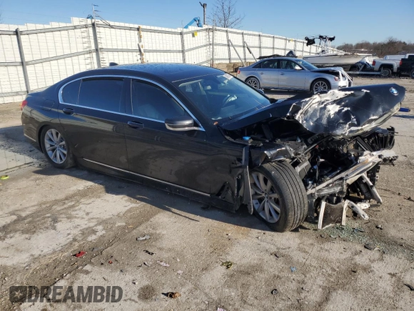 2018 BMW 7 Series 740i xDrive with VIN WBA7E4C53JGV24022, listed as a Copart auction lot 84907394 with 0 mi miles and Salvage Title. Bid and sale history available at carsss.com. Image 4.