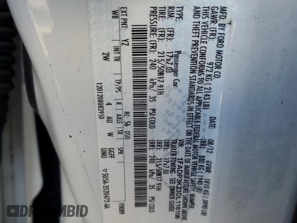 2013 Ford Focus SE with VIN 1FADP3K23DL116106, listed as a Copart auction lot 48119095 with 151,043 mi miles and Salvage Title. Bid and sale history available at carsss.com. Image 12.