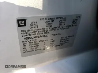 2016 Chevrolet Suburban LTZ with VIN 1GNSKJKC2GR433297, listed as a Copart auction lot 65443682 with Not Provided miles and . Bid and sale history available at DreamBid. Image 10.
