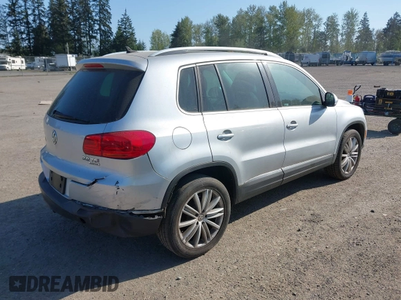 2012 Volkswagen Tiguan S with VIN WVGBV7AX5CW602405, listed as a IAAI auction lot 42111443 with 109,654 mi miles and . Bid and sale history available at DreamBid. Image 4.
