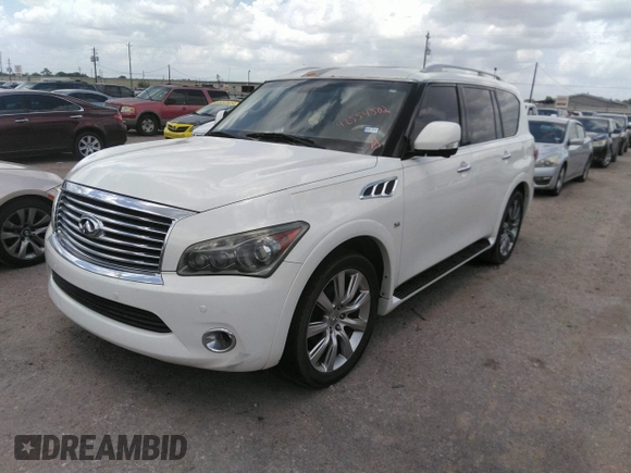 2014 Infiniti QX80 with VIN JN8AZ2NF6E9551446, listed as a IAAI auction lot 42554502 with 209,884 mi miles and . Bid and sale history available at DreamBid. Image 2.