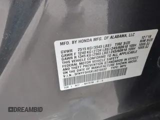 2020 Honda Pilot EX-L z VIN 5FNYF5H5XLB016632, wystawiony jako IAAI lot #41968994 z przebiegiem 75 540 mil mil oraz . Historia ofert i sprzedaży dostępna na DreamBid. Obrazek 9.
