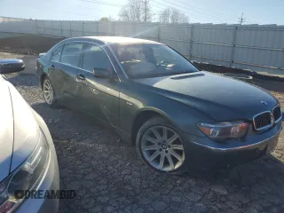 2003 BMW 7 Series 745Li with VIN WBAGN63413DS45269, listed as a Copart auction lot 80987154 with 80,882 mi miles and Salvage Title. Bid and sale history available at DreamBid. Image 4.
