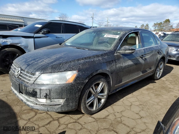 2012 Volkswagen Passat TDI SEL Premium with VIN 1VWCN7A38CC002224, listed as a Copart auction lot 43112335 with 158,862 mi miles and Salvage Title. Bid and sale history available at carsss.com. Image 1.