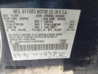 2001 Ford Excursion Limited с VIN 1FMNU43S11EB30853, выставлен на аукционе IAAI как лот 40811430 с пробегом 160 527 миль миль и . История ставок и продаж доступна на DreamBid. Изображение 9.