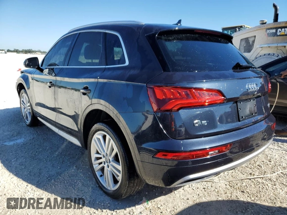 2018 Audi Q5 Premium Plus with VIN WA1BNAFY8J2019294, listed as a Copart auction lot 35861463 with 38,506 mi miles and . Bid and sale history available at DreamBid. Image 2.