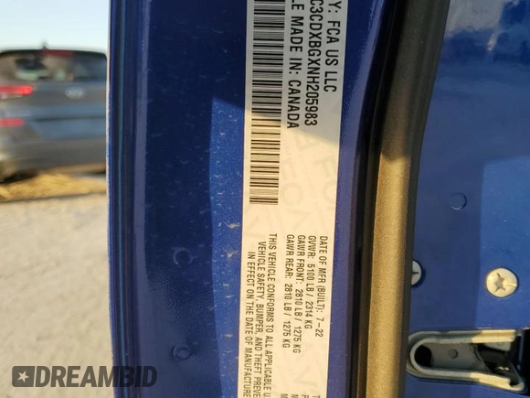 2022 Dodge Charger SXT with VIN 2C3CDXBGXNH205983, listed as a Copart auction lot 48627095 with 31,347 mi miles and Salvage Title. Bid and sale history available at DreamBid. Image 14.