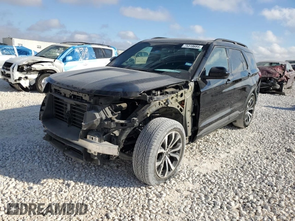 2022 Ford Explorer ST-Line with VIN 1FMSK7KH1NGA28334, listed as a Copart auction lot 75318684 with 44,802 mi miles and Salvage Title. Bid and sale history available at carsss.com. Image 1.