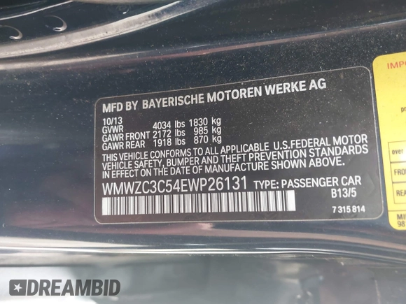 2014 MINI Countryman S with VIN WMWZC3C54EWP26131, listed as a IAAI auction lot 42012162 with 125,869 mi miles and . Bid and sale history available at DreamBid. Image 9.