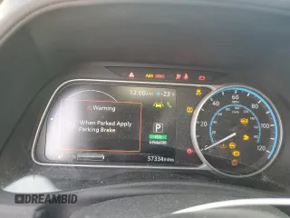 2019 Nissan LEAF SV z VIN 1N4AZ1CP4KC303346, wystawiony jako Copart lot #85341074 z przebiegiem 57 334 mil mil oraz Szkoda całkowita • Salvage title. Historia ofert i sprzedaży dostępna na DreamBid. Obrazek 9.