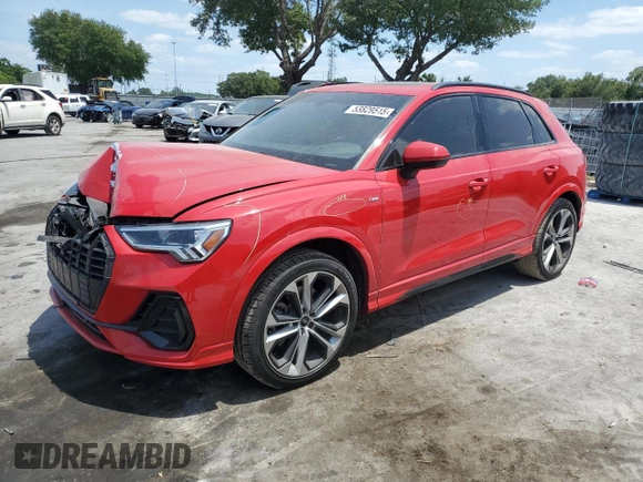 2022 Audi Q3 S line Premium Plus with VIN WA1EECF39N1030684, listed as a Copart auction lot 53829515 with 67,876 mi miles and Non repairable. Bid and sale history available at DreamBid. Image 1.