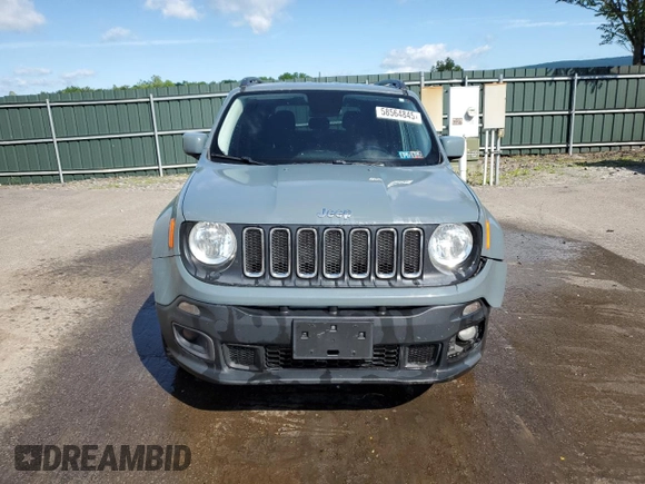 2017 Jeep Renegade Latitude with VIN ZACCJBBB9HPF91665, listed as a Copart auction lot 58564845 with 159,524 mi miles and Salvage title. Bid and sale history available at DreamBid. Image 5.