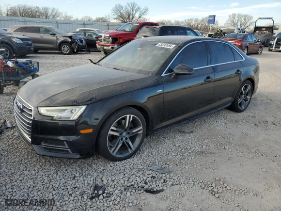 2018 Audi A4 Premium Plus with VIN WAULMAF43JN019550, listed as a Copart auction lot 83832484 with 75,466 mi miles and Salvage Title. Bid and sale history available at carsss.com. Image 1.