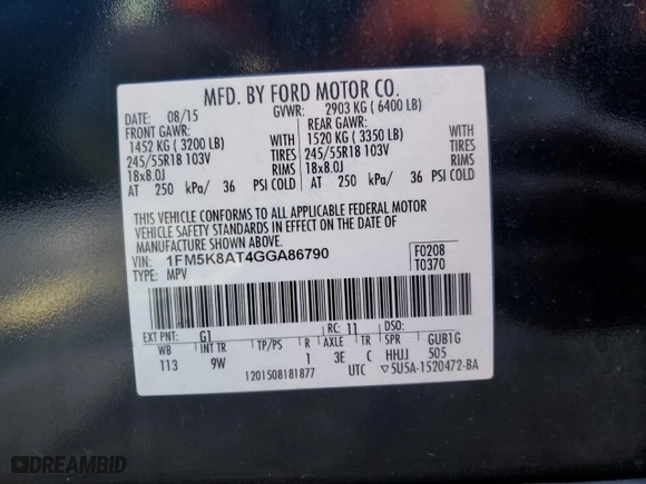 2016 Ford Utility Police Interceptor with VIN 1FM5K8AT4GGA86790, listed as a Copart auction lot 43772785 with 117,036 mi miles and Clean Title. Bid and sale history available at carsss.com. Image 12.