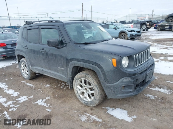 2016 Jeep Renegade Latitude with VIN ZACCJBBTXGPC51013, listed as a IAAI auction lot 41708394 with 150,512 mi miles. Bid and sale history available at carsss.com. Image 1.