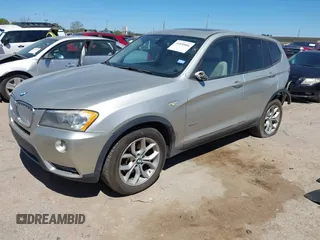 2013 BMW X3 xDrive28i with VIN 5UXWX9C53D0A31087, listed as a IAAI auction lot 41850886 with 142,156 mi miles. Bid and sale history available at carsss.com. Image 2.