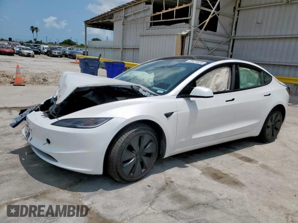 2025 Tesla Model 3 Long Range with VIN 5YJ3E1EB2SF882842, listed as a Copart auction lot 58424635 with 10,817 mi miles and Salvage title. Bid and sale history available at DreamBid. Image 1.