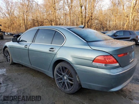 2005 BMW 7 Series 745Li с VIN WBAGN63585DS60007, выставлен на аукционе Copart как лот 42317325 с пробегом Не указан миль и Списание • Salvage title. История ставок и продаж доступна на DreamBid. Изображение 2.