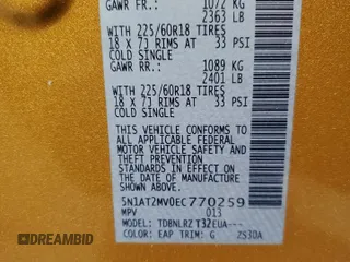 2014 Nissan Rogue SV with VIN 5N1AT2MV0EC770259, listed as a Copart auction lot 53618135 with 85,543 mi miles and Salvage Title. Bid and sale history available at carsss.com. Image 14.