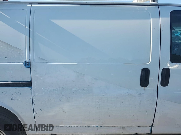 2012 Chevrolet Express Cargo Van with VIN 1GCWGFCA1C1180777, listed as a IAAI auction lot 42143618 with 243,227 mi miles. Bid and sale history available at carsss.com. Image 1.