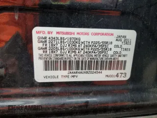 2011 Mitsubishi Outlander SE with VIN JA4AR4AUXBZ024544, listed as a Copart auction lot 58465235 with 152,914 mi miles and Salvage title. Bid and sale history available at DreamBid. Image 13.