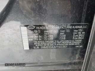 2023 Hyundai Santa Fe SE z VIN 5NMS1DAJ6PH653821, wystawiony jako Copart lot #46329095 z przebiegiem 14 680 mil mil oraz Nie do naprawy • Non repairable. Historia ofert i sprzedaży dostępna na DreamBid. Obrazek 14.