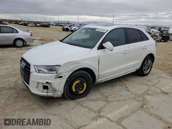 2017 Audi Q3 Premium with VIN WA1BCCFS0HR010538, listed as a Copart auction lot 48547445 with 141,489 mi miles and Salvage Title. Bid and sale history available at carsss.com. Image 1.