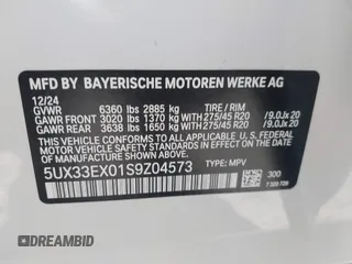2025 BMW X6 xDrive40i z VIN 5UX33EX01S9Z04573, wystawiony jako IAAI lot #41835481 z przebiegiem 504 mil mil oraz . Historia ofert i sprzedaży dostępna na DreamBid. Obrazek 9.