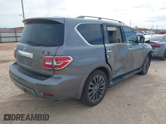 2020 Nissan Armada SL with VIN JN8AY2ND0L9106084, listed as a IAAI auction lot 41781320 with 72,131 mi miles. Bid and sale history available at carsss.com. Image 4.