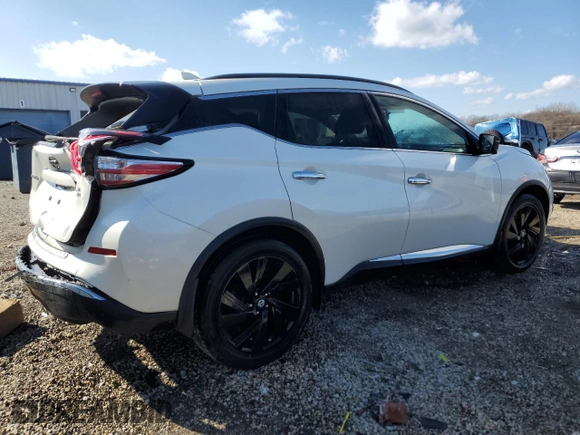 2017 Nissan Murano SL with VIN 5N1AZ2MH8HN189108, listed as a Copart auction lot 50389875 with 143,607 mi miles and Salvage Title. Bid and sale history available at carsss.com. Image 3.