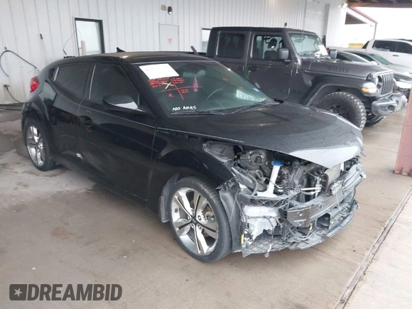 2017 Hyundai Veloster Value Edition with VIN KMHTC6AD6HU321999, listed as a IAAI auction lot 41611017 with 99,382 mi miles. Bid and sale history available at carsss.com. Image 1.